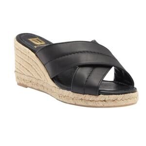 NWOWT Bruno Magli Elena Espadrille Wedge Black Sandal – Sz 9